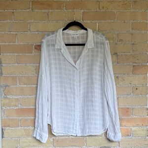 Bella Dahl White Plaid Button-Down Shirt